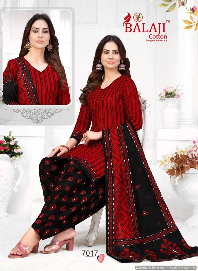 Balaji Rajwadi Patiyala Vol 7 Cotton Wholesale Salwar Suit Catalog — Wholesale Salwar Suits, MPA wholesale from Surat — Photo 5